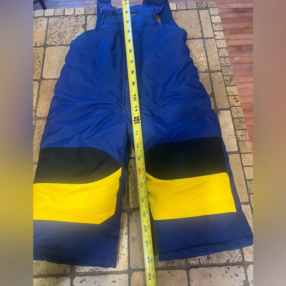 Toddler Blue & Yellow Winter Snowsuit – 24M – Warm Hooded Ski Outfit